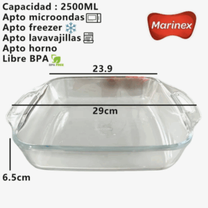 Fuente cuadrada c/manijas 2.5L Marinex